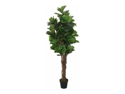 Higuera de hojas de violín artificial 96 hojas verde 80 cm ES813767