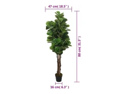 Higuera de hojas de violín artificial 96 hojas verde 80 cm ES813767