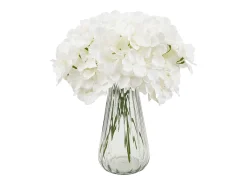 Hortensia Artificial SucceBuy Flores Artificiales 250 mm, Ramos de Flores Artificiales Aspecto Realista con Cabeza de 152,4 mm, Lote de 305, Blanco
