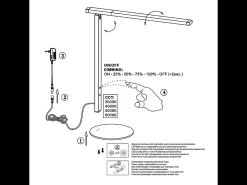 Ideal - Lámpara de mesa Fabas Luce blanca - LED táctil de 10 W integrado regulable CCT (3000K 4000K 5000K 6000K)