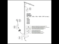 Ideal - Lámpara de pie LED negra orientable de metal H.130 cm Fabas Luce - Luz LED integrada de 10W CCT (3000K 4000K 5000K 6000K)