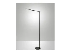 Ideal - Lámpara de pie LED negra orientable de metal H.130 cm Fabas Luce - Luz LED integrada de 10W CCT (3000K 4000K 5000K 6000K)