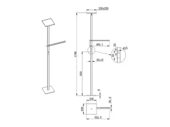 Ideal - Lámpara de pie LED de metal blanco H.180 cm Fabas Luce - 2 luces de 40W y 8W con LED integrado 3000K