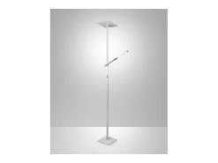 Ideal - Lámpara de pie LED de metal blanco H.180 cm Fabas Luce - 2 luces de 40W y 8W con LED integrado 3000K