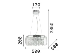Ideal Lux Audi-80 - Lámpara colgante de techo redonda de 8 luces Smokey, G9