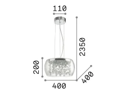 Ideal Lux Audi-80 - Lámpara colgante de techo redonda de 5 luces ahumado, G9