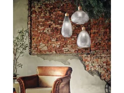 Ideal Lux BERGEN-3 - Lámpara colgante de techo tipo domo para interior 1 gris claro, E27