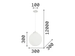 Ideal Lux Boa - Lámpara colgante de techo 1 Light Globe Negra, E27