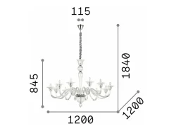 Ideal Lux Brigitta - Lámpara colgante de 12 luces, ámbar, E14
