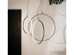 Ideal Lux CIRCUS Lámpara de Techo Colgante LED Integrada 44cm Negra, 3000K