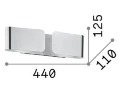 Ideal Lux Clip - Aplique de pared grande para interiores con 2 luces, cromo, E27