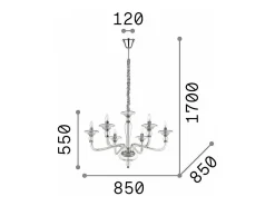 Ideal Lux Danieli - Lámpara colgante 6 luces ámbar, E14