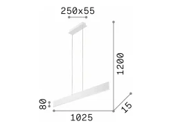 Ideal Lux DESK - Lámpara colgante de techo lineal LED integrada 1 luz Negro 3000K