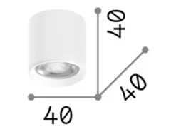 Ideal Lux DOT Downlight LED montado en superficie, blanco, 3000 K, no regulable
