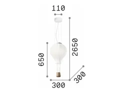 Ideal Lux Dream - Lámpara colgante de techo con 1 luz blanca, E27
