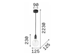 Ideal Lux Edison - Lámpara colgante de techo con 1 luz blanca, E27