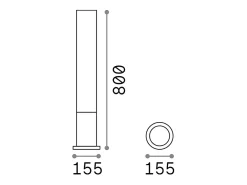 Ideal Lux Edo Outdoor - 1 Bolardo de exterior redondo ligero blanco IP44