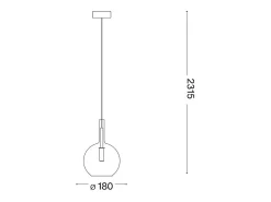 Ideal Lux EMPIRE Lámpara de techo colgante Dome Sphere negra