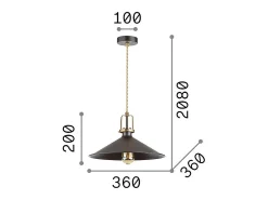 Ideal Lux ERIS-4 - Lámpara colgante de techo tipo domo para interior 1 luz blanca, E27