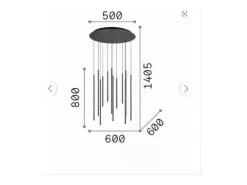 Ideal Lux FILO Lámpara de techo colgante decorativa de 12 gotas en racimo blanca 3000K