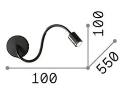 Ideal Lux Focus-1 - Lámpara de lectura de pared LED 1 luz Cromado
