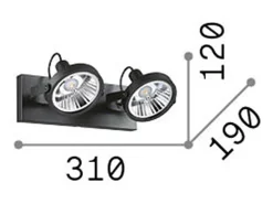Ideal Lux Glim - Lámpara de techo 2 luces Blanca