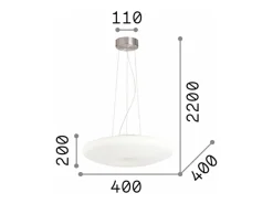 Ideal Lux Glory - Lámpara colgante de techo pequeña con 3 luces blanca, E27