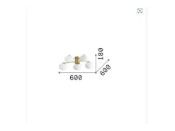 Ideal Lux HERMES Lámpara de techo con forma de globo, 5 luces, 60 cm, latón