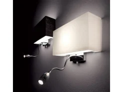 Ideal Lux Hotel - Aplique de pared interior 1 luz Negro, E27