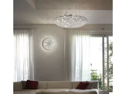 Ideal Lux King - Lámpara colgante de techo grande de 12 luces, cromada, G9