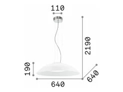 Ideal Lux Lena - Lámpara colgante de techo con 3 luces, color blanco, E27