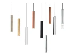 Ideal Lux Look - 1 lámpara colgante de techo delgada plateada, GU10