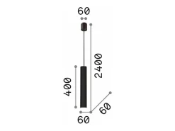 Ideal Lux Look - 1 pantalla de cromo colgante de techo ligero