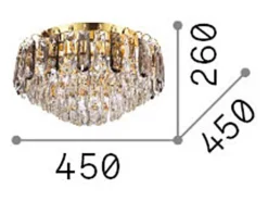 Ideal Lux MAGNOLIA - Lámpara de techo empotrada de cristal para interior 7 luces Dorado, G9