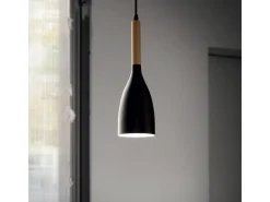 Ideal Lux Manhattan - 1 lámpara colgante de techo negra, E14