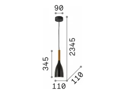 Ideal Lux Manhattan - Lámpara colgante de techo con 1 luz blanca, E14