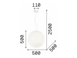 Ideal Lux Mapa Bianco - Lámpara colgante de techo extragrande con 1 luz blanca, E27