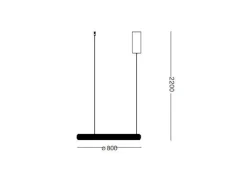 Ideal Lux MIRACLE 80cm Zintegrowana lampa sufitowa LED LED wisząca biała 3000K
