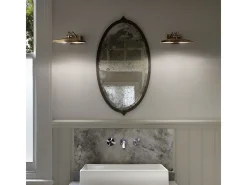 Ideal Lux Mirror-20 - Lámpara de pared con espejo para interiores, 2 luces, latón antiguo, G9