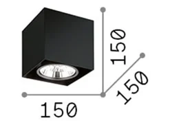 Ideal Lux Mood - 1 luz Downlight cuadrado grande de superficie blanca, GU10
