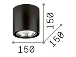 Ideal Lux MOOD - Lámpara de techo de superficie interior 1 luz Negra, GU10