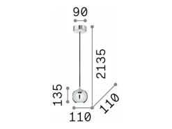 Ideal Lux MR - Lámpara colgante de techo Globe para interior 1 luz Negro, GU10