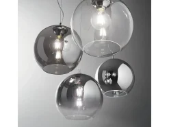 Ideal Lux NEMO - Lámpara colgante de techo tipo domo para interiores, 1 luz, cromo, E27