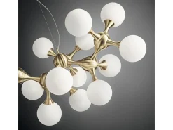 Ideal Lux NODI - Lámpara colgante de techo Mutli Arm para interior, 15 luces, latón satinado, E14