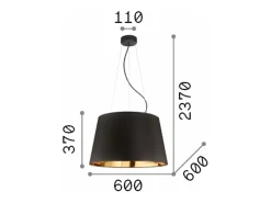 Ideal Lux Nordik - Lámpara colgante de techo tipo domo de 6 luces Negro