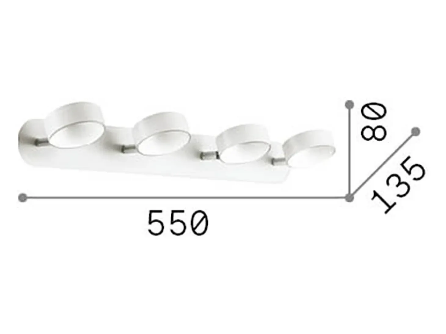 Ideal Lux Oby - Lámpara de techo LED 4 luces Blanca