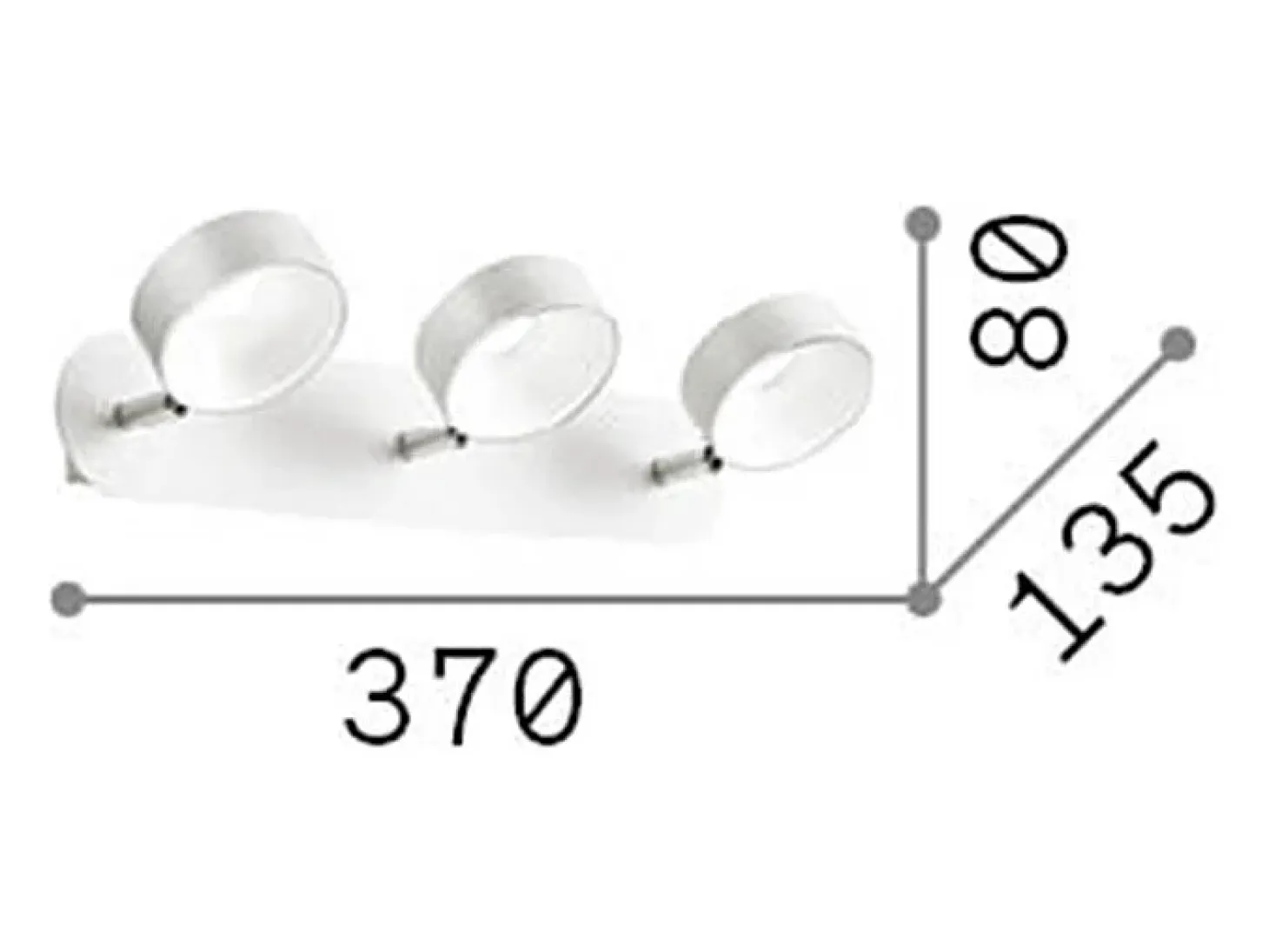 Ideal Lux Oby - Lámpara de techo LED 3 luces Blanca