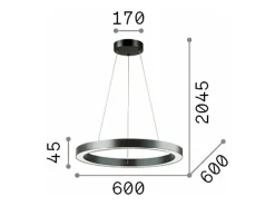 Ideal Lux Oracle - Colgante de techo mediano LED integrado Negro 3000K
