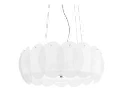 Ideal Lux Ovalino - Lámpara colgante de techo grande con 8 luces, blanca, E27