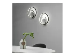 Ideal Lux OZ Lámpara de pared LED integrada Swirl regulable negra, 3000K
